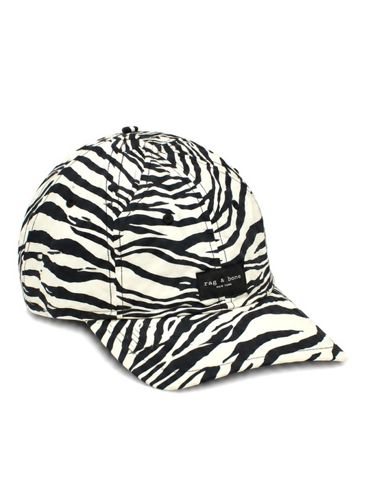 rag & bone Accessories - Rag & Bone Womens Textured Lined Zebra Printed Hat White OS LIKE NEW